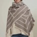 Ladies new khaki geometric big scarf autumn and winter thickening double-sided dual-use